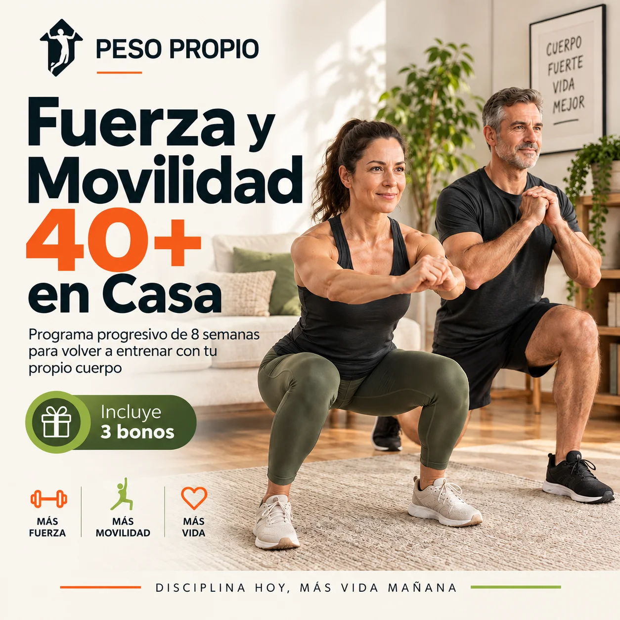 Portada del programa Fuerza y Movilidad 40+ en Casa